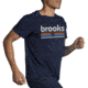Brooks Distance Short Sleeve 2.0 - Mens, Htr Navy/BR Track Stripe, XXL, 211453496.045