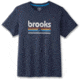 Brooks Distance Short Sleeve 2.0 - Mens, Htr Navy/BR Track Stripe, XXL, 211453496.045