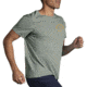 Brooks Distance Short Sleeve 2.0 - Mens, Pebble/Run Happy Track, S, 211453359.025