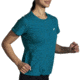 Brooks Distance Short Sleeve 2.0 - Womens, Htr Lagoon, XL, 221614463.040