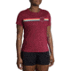 Brooks Distance Short Sleeve 2.0 - Womens, Htr Razzmatazz/Rainbow Stripe, XXL, 221614685.045