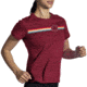 Brooks Distance Short Sleeve 2.0 - Womens, Htr Razzmatazz/Rainbow Stripe, XXL, 221614685.045