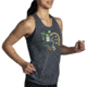 Brooks Distance Tank 2.0 - Womens, Htr Asphalt/Run Lucky, L, 221606040.035