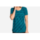 Brooks Distance Women's Running Short Sleeve Shirt, Heather Ocean/Ocean Track, Medium 221259-Heather Ocean/Ocean Track-M
