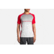 Brooks Stealth Men's Short Sleeve Running Shirt, White/Blaze/Black Stripe, 2XL 211139-White/Blaze/Black Stripe-XXL
