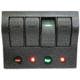 Bulldog Winch 4-Switch Panel w/ Lighted Breakers, Black, 20266