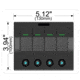Bulldog Winch 4-Switch Panel w/ Lighted Breakers, Black, 20266