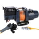 Bulldog Winch Hoist 1200 lb 12vDC, 50ft Synthetic Rope, Black, 12002