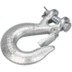 Bulldog Winch Hook, 1/4in w/ Clasp G70, Alloy Steel, Zinc Plated, Silver, 20119