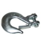 Bulldog Winch Hook, 3/8in w/ Clasp G70, Alloy Steel, Zinc Plated, Silver, 20121