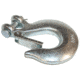 Bulldog Winch Hook, 7/16in w/ Clasp G70, Alloy Steel, Zinc Plated, Silver, 20122