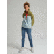 Burton Hearth Fleece Pullover - Womens, Martini Olive/Ether Blue, Large, 17338108301-L