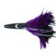 C&amp;H Lures Wahoo Whacker Feather Trolling Lure, 10in, Black Foil/Purple Feather Skirt, CH-WF18