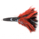 C&amp;H Lures Wahoo Whacker Feather Trolling Lure, 10in, Black Foil/Red Feather Skirt, CH-WF19
