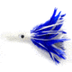 C&amp;H Lures Wahoo Whacker Feather Trolling Lure, 10in, White/Blue Feather Skirt, CH-WF16