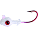 Calcutta 3-D Eye Grub Head, 3/8 oz, White Glow/Red Hook 7/Pack, CUJG38-7-1G