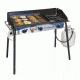 Camp Chef Expedition 3X Triple Buner Stove W/Griddle, Detachable Legs, Windscreen Sg60, White/Blue/Black, TB90LWG
