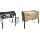Camp Chef Explorer II Universal Stove, 2 x Burner, Aluminum Burner, Black, with Tan Patio Cover, PC32