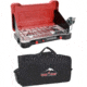 Camp Chef Mountain Series Teton 2X Two-Burner Cooking System, Black/Red, with Black Carry Bag, CBMS