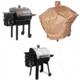 Camp Chef Smokepro DLX Pellet Grill, Bronze, with Tan Patio Cover, PCPG24L, and Blanket for 24in Pellet Grills, Grey, PG24BLKL
