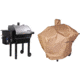 Camp Chef Smokepro DLX Stainless Pellet Grill, Stainless, with Tan Patio Cover, PCPG24L