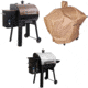 Camp Chef Smokepro Xt Pellet Grill, Bronze, with Tan Patio Cover, PCPG24L, and Blanket for 24in Pellet Grills, Grey, PG24BLKL