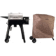 Camp Chef Woodwind Wi-Fi 20 Pellet Grill, Stainless/Black, with Brown Patio Cover, PCPPG20