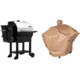 Camp Chef Woodwind Wi-Fi 24 Pellet Grill, Stainless/Black, with Tan Patio Cover, PCPG24L