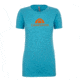 CampSaver Logo T-Shirt - Women's, Bondi Blue/Orange Logo, Extra Small, CS-Logo-Tee-W-BBLU/OR-XS