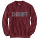 Carhartt Block Logo Crewneck Sweat - Mens, Port Heather, Small, 103853-645REGSA
