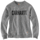 Carhartt Clarksburg Crewneck Graphic Sweatshirt - Womens, Asphalt Heather, Extra Large, 103926-058-REG-XL
