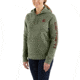 Carhartt Clarksburg Sleeve Logo Hooded Sweatshirt - Womens, Olivine Heather, Large, 102791-G01-REG-L