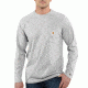 Carhartt Force Cotton Delmont Long Sleeve T-Shirt for Mens, Heather Gray, Extra Large/Regular 100393-034-REG-XL