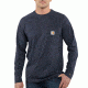 Carhartt Force Cotton Delmont Long Sleeve T-Shirt for Mens, Navy, 2XL/Regular 100393-412-REG-2XL