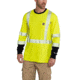 Carhartt FR High Vis Long Sleeve T Shirt Class 3-Personal Protective, Brite Lime, Small, Regular, 102905-323-REG-S