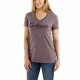Carhartt Lockhart Graphic Scrpt Logo Short Sleeve V-neck T-shirt - Womens, Sparrow Nep, L-REG 103078-552-REG-L