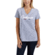 Carhartt Lockhart Graphic Scrpt Logo Short Sleeve V-neck T-shirt - Womens, Heather Gray, REG-L 103079-034-REG-L