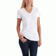 Carhartt Lockhart Short Sleeve Vneck T-Shirt for Womens, White, Extra Large/Regular 102452-100-REG-XL