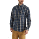 Carhartt Essential Plaid Button Down Long Sleeve Shirt-Men's, Navy, Small, Regular, 103351-412-REG-S