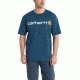 Carhartt Signature Logo Short Sleeve T-Shirt for Mens, Stream Blue, Extra Large/Tall K195-984-TLL-XLG