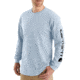 Carhartt Signature Sleeve Logo Long-Sleeve T-Shirt - Mens, Soft Blue, Medium, K231-I20-REG-MED