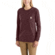 Carhartt Wk126 Workwear Pocket Long Sleeve Tshirt-Womens, Deep Wine, XLarge, Regular, 103244-643-REG-XL
