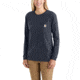 Carhartt Wk126 Workwear Pocket Long Sleeve Tshirt-Womens, Navy, Medium, Regular, 103244-412-REG-M
