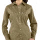 Work Wash Twill Snap Front Shirt - Womens-Dark Khaki-Small