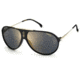 Carrera Hot65 Sunglasses, Black Gold Frame, Grey Gold Mirror Lens, 716736372150
