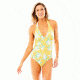 Carve Designs Alexandra One Piece Swimsuit, Womens, Gold Palms, MD, BFAL16-719-MD