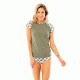 Carve Designs Belles Beach Rashguard, Olive w. Olive Triangles, MD, RGBB13-317-MD