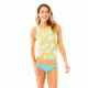 Carve Designs Hanalei Rashguard, Womens, Gold Palms, XS, RGBT61-719-XS