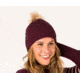 Carve Designs Laurel Pom Pom Hat - Women's -Mulberry