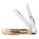 Case Mini Trapper Folding Knife, 3.5in, V6207 SS, Clip/Spey Blades, Vintage Bone, 25960